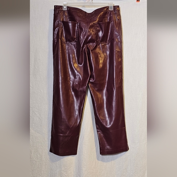 Joie Limited Edition Faux Burgundy Sz 18 Pants Straight Leg Pockets - Picture 3 of 13